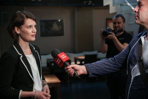 Wiceprezydent Gdyni Katarzyna Gruszecka-Spychała w trakcie wywiadu
