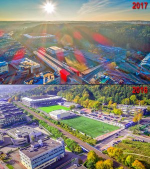 Przystanek PKM Gdynia Stadion w 2016 i 2017 roku 