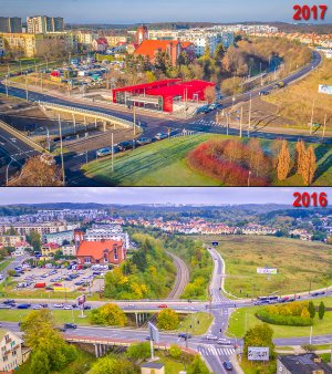 Przystanek PKM Gdynia Karwiny w 2016 i 2017 roku 