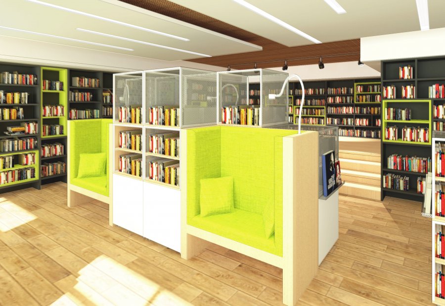 „Biblioteka z Pasją” w Pomorskim Parku Naukowo-Technologicznym - wizualizacja 