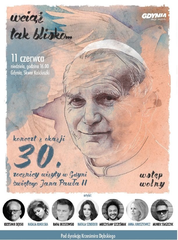 Koncert z okazji 30. rocznicy wizyty Jana Pawła II w Gdyni - plakat