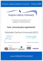 Krajowi Liderzy Innowacji - dyplom GCI