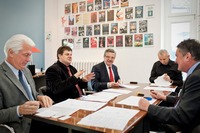 Podpisanie umowy, od lewej: Maciej Korwin, Maciej Solawa, Wojciech Dmochowski, Jerzy Binkiewicz / fot. P. Monasterski