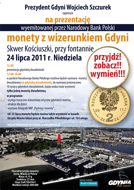 Gdyńska moneta na 85-lecia Miasta