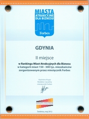 Drugie miejsce dla Gdyni w rankingu najbardziej atrakcyjnych dużych miast dla biznesu miesięcznika „Forbes”