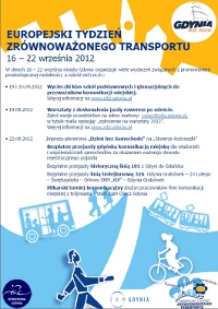 Europejski Tydzień Zrównoważonego Transportu w Gdyni - program