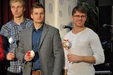 Żeglarz Marcin Czajkowski i Peter Plesa z gdyńskiej drużyny futbolu amerykańskiego Seahawks Gdynia, fot. Dorota Nelke