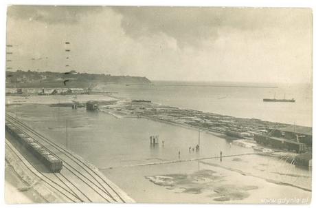 Tereny na których powstał port w Gdyni (obecnie zaplecze nabrzeża Duńskiego), 1925 r., fot. ze zbiorów Muzeum Miasta Gdyni