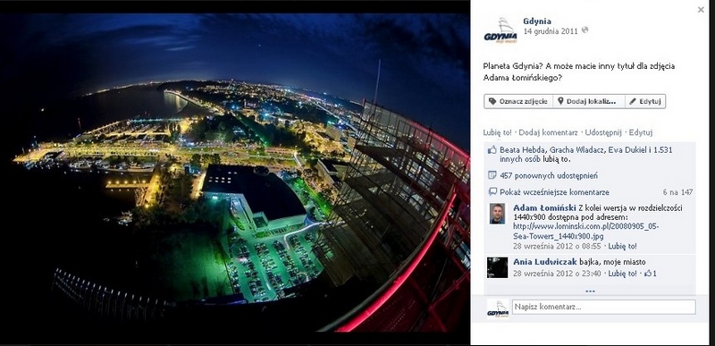 20 tysięcy fanów Gdyni na Facebooku