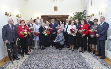 Uroczystość wręczenia przyznanych przez Prezydenta RP medali za długoletnie pożycie małżeńskie - godz. 13:00, fot. Marek Grabarz