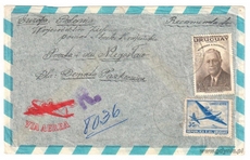 Koperta listu wysłanego jesienią 1955 r. z Urugwaju od ojca emigranta do córki w Polsce, fot. ze zbiorów Muzeum Emigracji