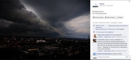 Burzowe zdjęcie Piotra Daczkowskiego polubiło ponad 5000 osób