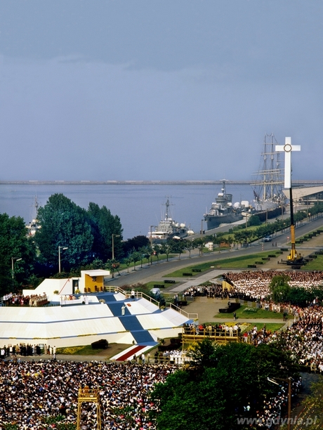 11 czerwca 1987 roku, skwer Kościuszki, wizyta ojca św. Jana Pawła II, fot. Halina Wasielke-Cieślak