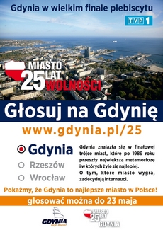 Gdynia w finale plebiscytu Miasto 25-lecia!