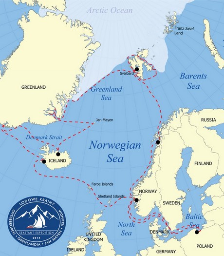 „Barlovento II” wrócił z Arktyki do Gdyni - mapka wyprawy