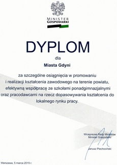 Dyplom Ministerstwa Gospodarki
