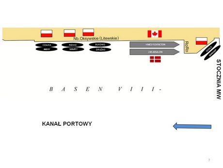 Plan postoju okrętów podczas fazy portowej ćwiczenia BALTOPS 2015