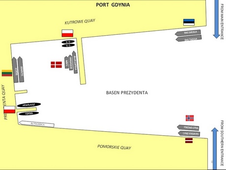 Plan postoju okrętów podczas fazy portowej ćwiczenia BALTOPS 2015