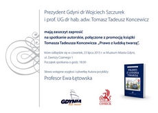 Prawo z ludzką twarzą - spotkanie autorskie połączone z promocją książki autorstwa prof. UG dr hab. adwokata Tomasza Tadeusza Koncewicza