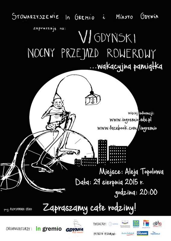 VI Gdyński Nocny Przejazd Rowerowy - plakat 2015