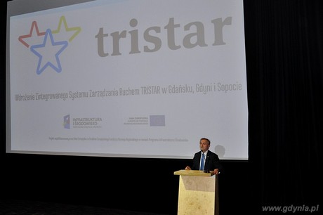 Prezydent Gdyni Wojciech Szczurek na Inauguracji systemu Tristar, fot. Małgorzata Omachel-Kwidzińska