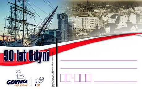 Kartka pocztowa 90 lat Gdyni