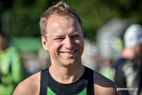 Maciej Stuhr na Herbalife IRONMAN 70.3 Gdynia 2016, fot. gdyniasport.pl