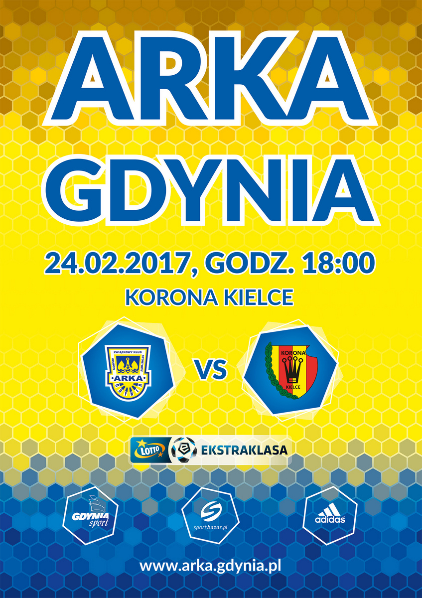 Plakat do meczu Arka Gdynia - Korona Kielce
