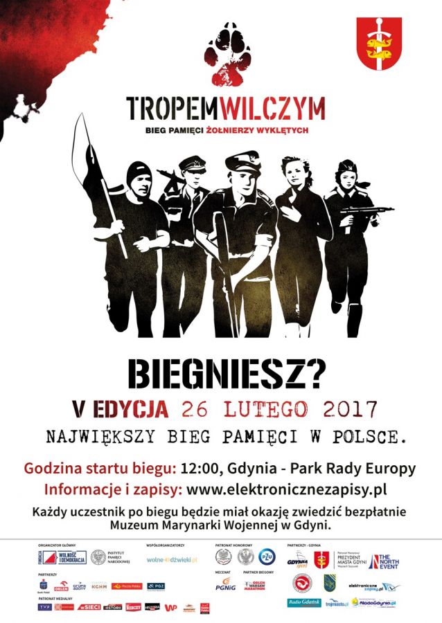Plakat Tropem Wilczym – Bieg Pamięci Żołnierzy Wyklętych