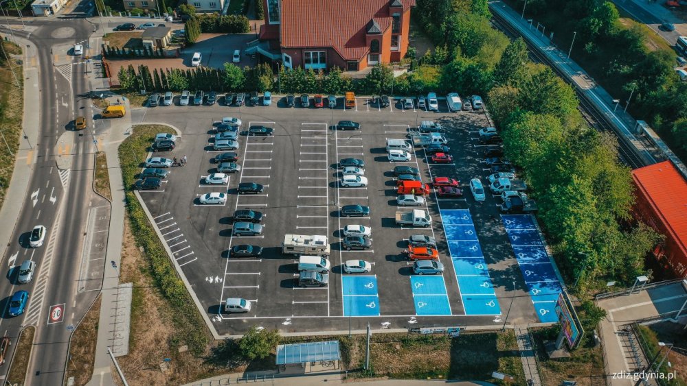 parking przesiadkowy Węzeł Karwiny, widok z góry