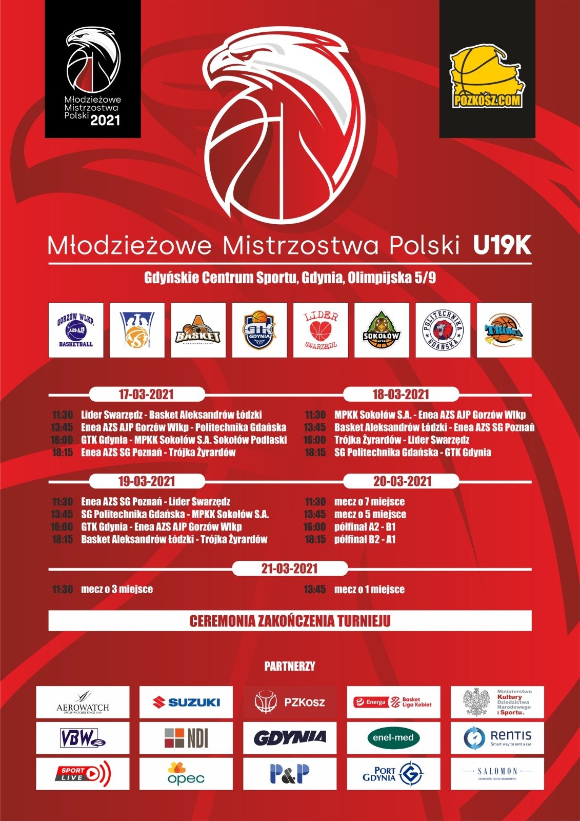 Plakat turnieju finałowego mistrzostw Polski U19 w Gdyni