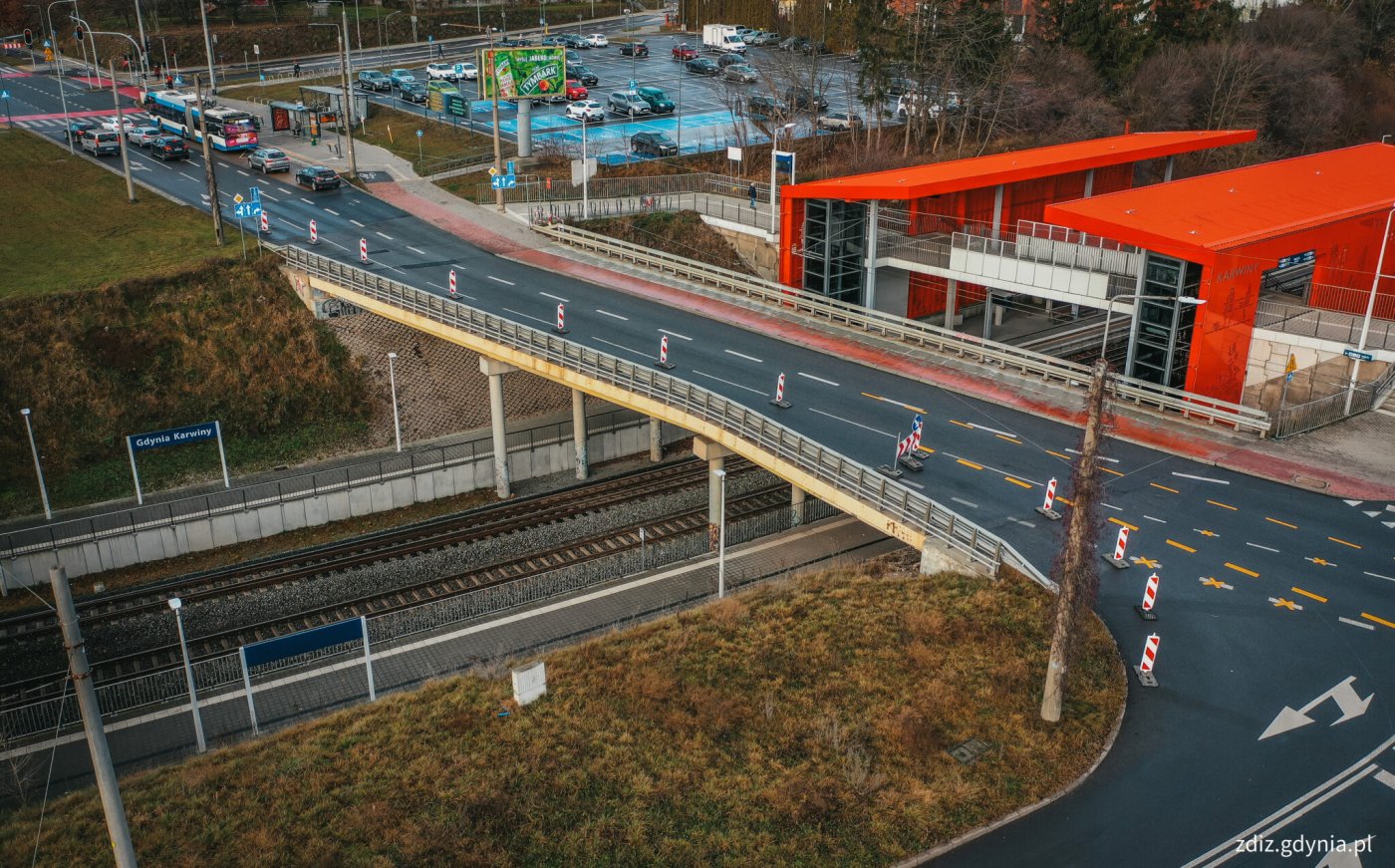 Roboty zabezpieczająco-naprawcze na węźle Karwiny rozpoczną się 27 lutego (fot. Marcin Mielewski / ZDiZ Gdynia)