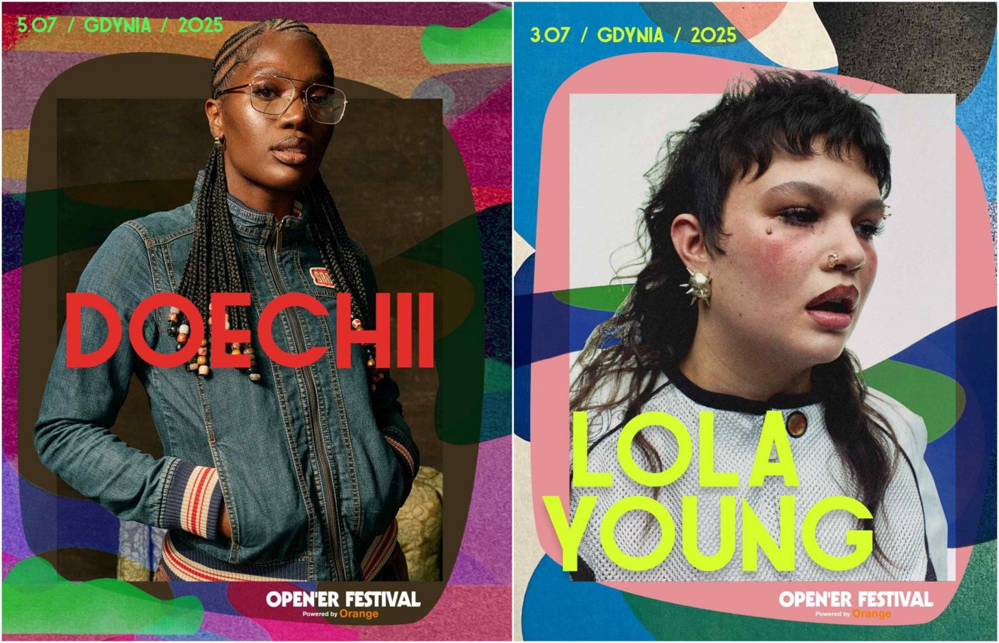 Doechii (z lewej) i Lola Young (z prawej) to kolejne gwiazdy tegorocznej edycji Open'era, fot. Open'er Festival / mat. prasowe