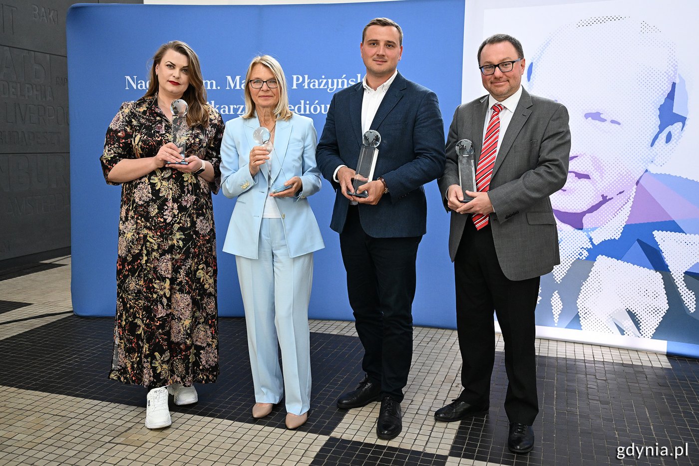 Tegoroczni laureaci (od lewej):  Anna Grigoit, Maria Aleksandra Radożycka-Paoletti, Rusłan Szoszyn i Martin Ehl (fot. Michał Puszczewicz)