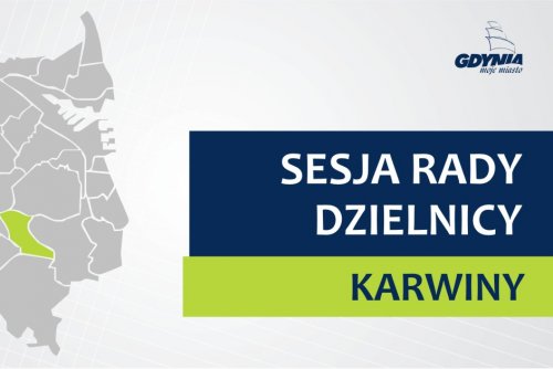 Mapa Gdyni z zaznaczoną na zielno dzielnicą Karwiny..