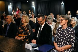 Członkowie kapituły konkursu o Gdyńską Nagrodę Dramaturgiczną podczas gali wręczenia nagród. Od lewej: Jacek Kopciński, Beata Guczalska, Piotr Dobrowolski i Ewa Hevelke