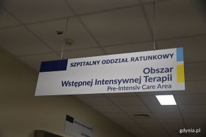 Tablica informacyjna na SOR: Obszar Wstępnej Intensywnej Terapii. // fot. Weronika Rozbicka