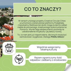 Grafika dotycząca pilotażu platformy PodajDalej z informacjami opisanymi w artykule