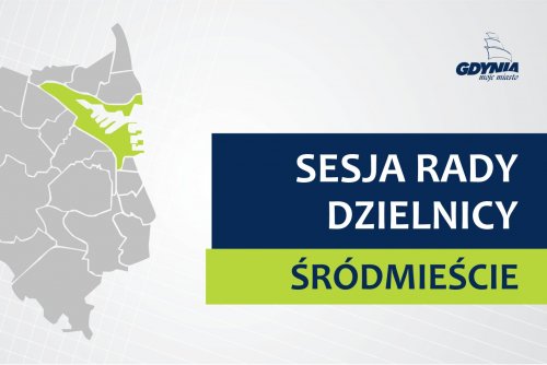 Mapa Gdyni z zaznaczoną na zielno dzielnicą Śródmieście.