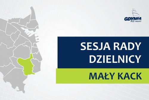 Mapa Gdyni z zaznaczoną na zielno dzielnicą Mały Kack.