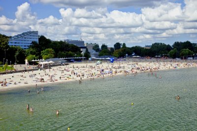 plażą Gdynia Śródmieście z lotu ptaka