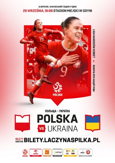 na zdjęciu szczęśliwe piłkarski i informacja, żę piłkarska reprezentacja Polski kobiet 26 września rozegra pierwszy domowy mecz w ramach UEFA Women's Nations League z Ukrainą