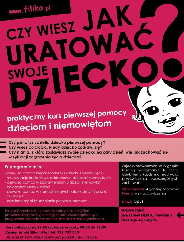 Praktyczny kurs udzielania pierwszej pomocy dzieciom i niemowlętom