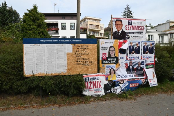 Nielegalne wieszanie plakatów i haseł wyborczych 