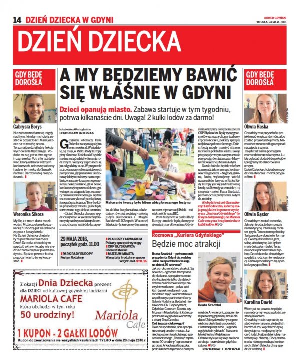 Prezent od gdyńskiej lodziarni MARIOLA CAFE