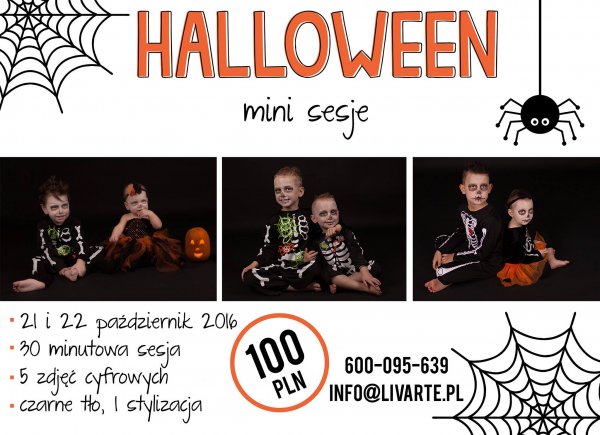 Postrasz z nami! Klimatyczne halloweenowe mini sesje - malowanie twarzy w cenie sesji!