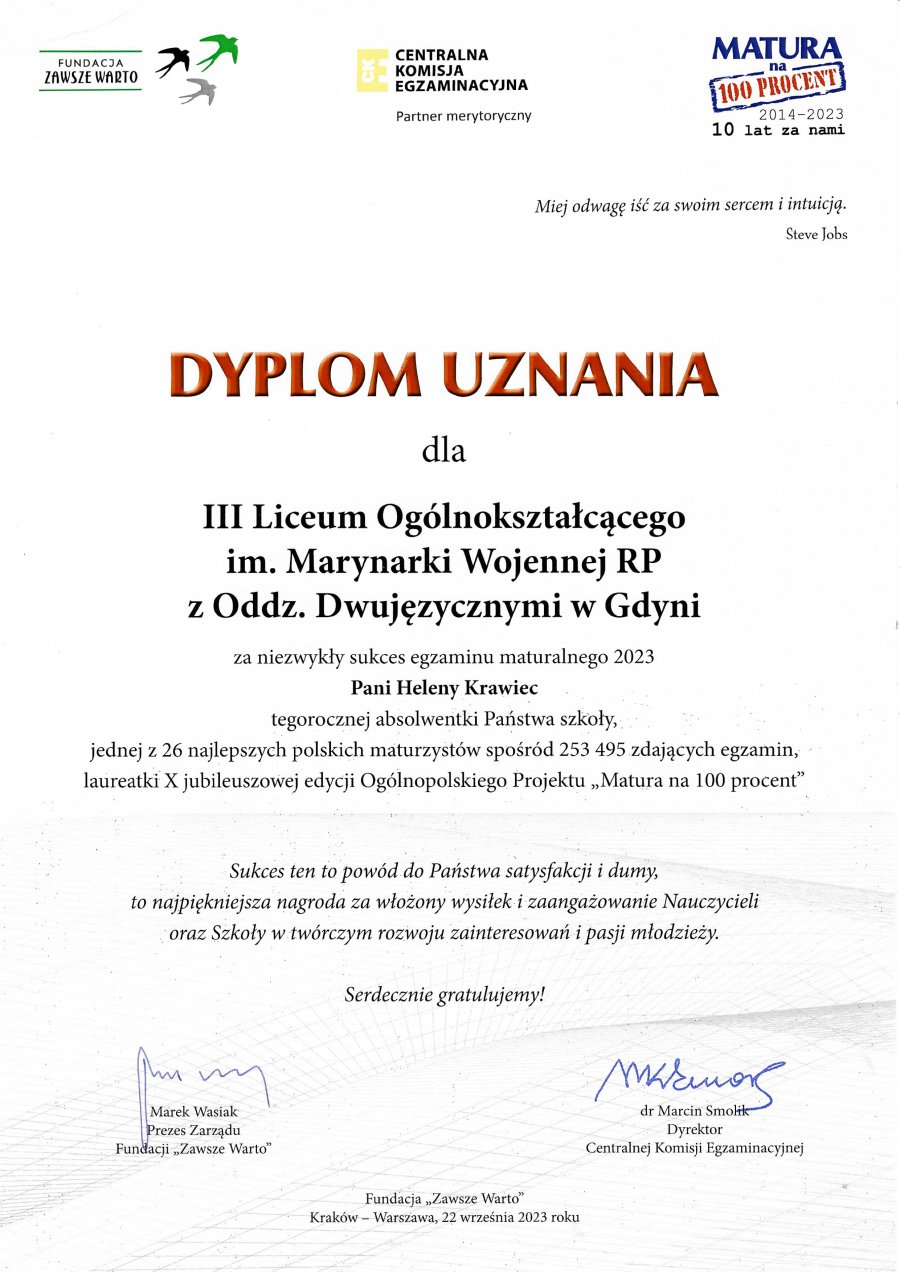 Dyplom uznania