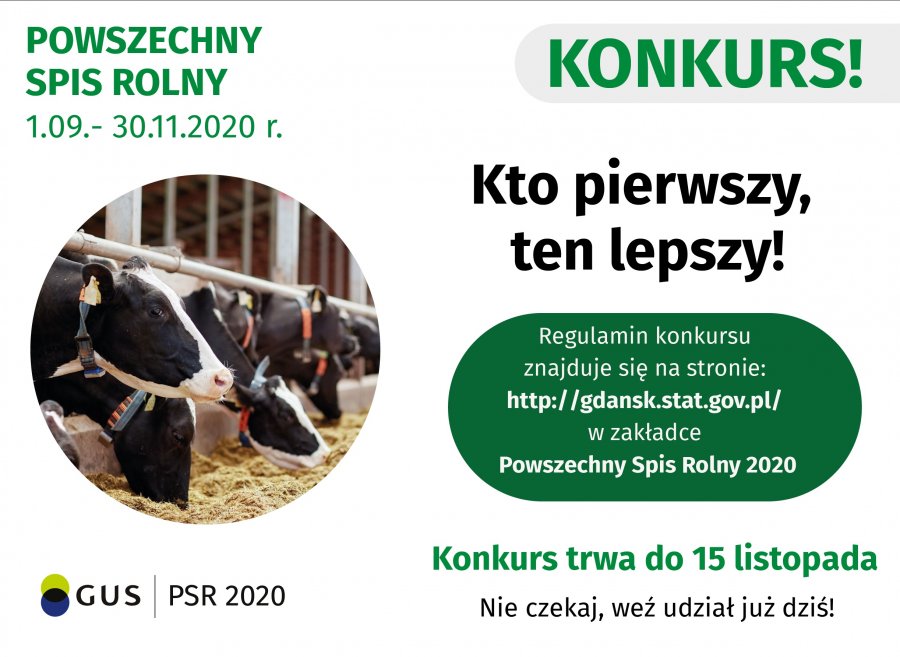 Zdjęcie przedstawia: informację na temat konkursu o nazwie "Kto pierwszy, ten lepszy". (fot. materiały informacyjne Głównego Urzędu Statystycznego)