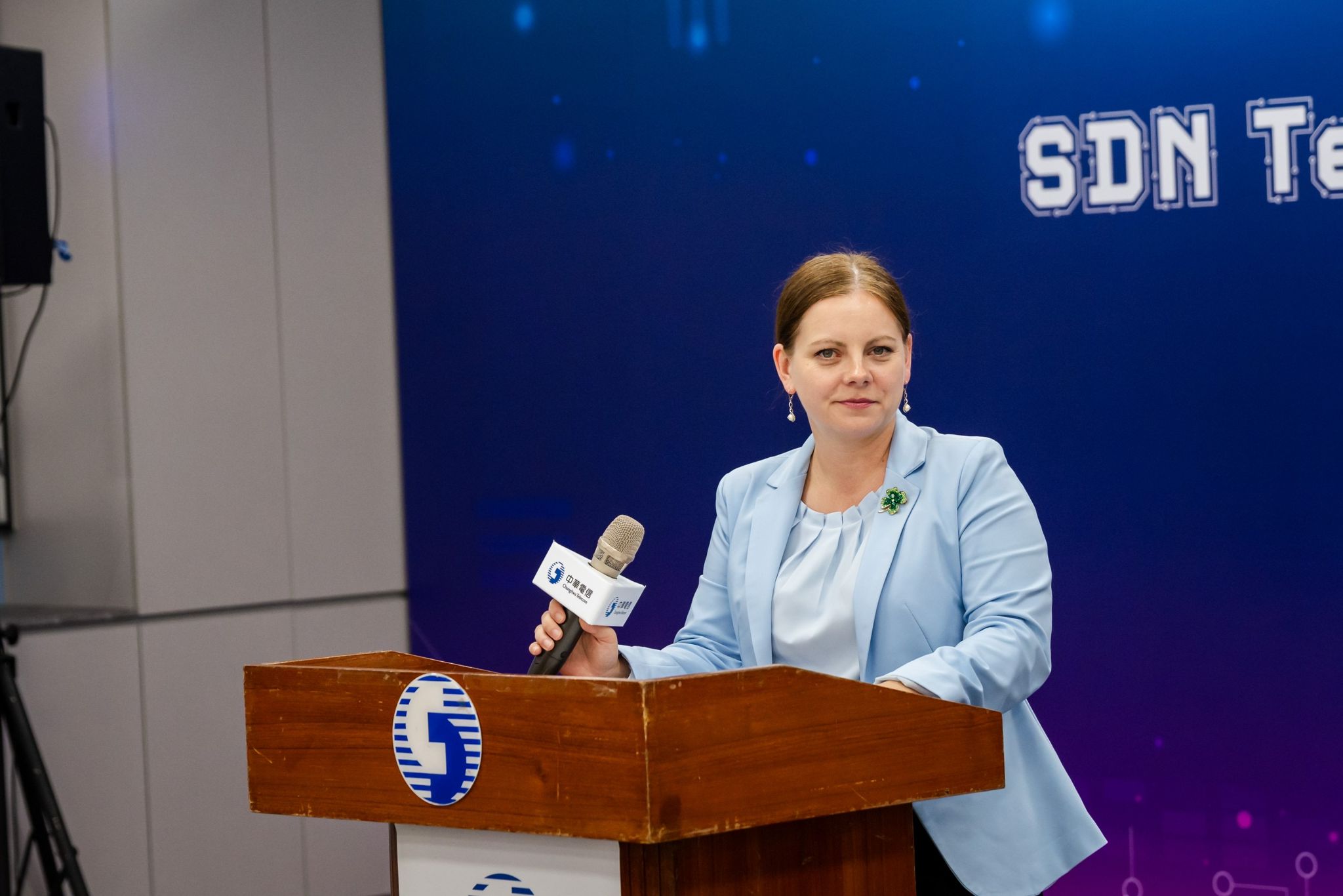 Prezydent Gdyni Aleksandra Kosiorek podczas światowej premiery TechSystem SDN (fot. materiały prasowe)