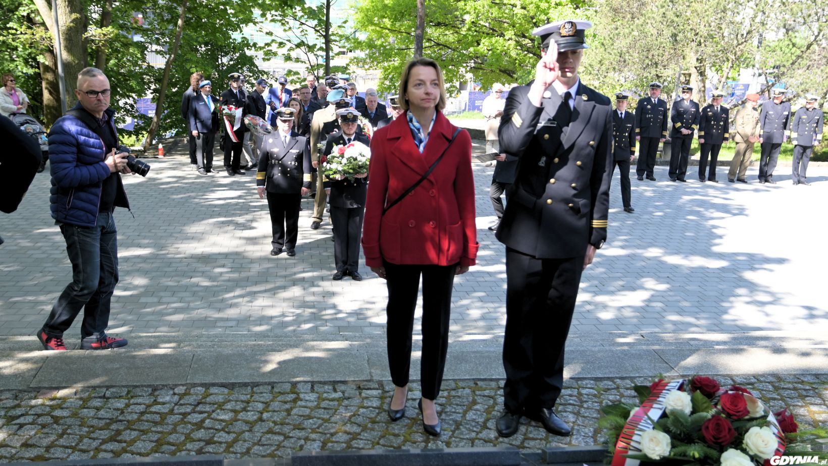 Larysa Kramin, radna Gdyni, podczas uroczystości z okazji 79. rocznicy zakończenia II wojny światowej 